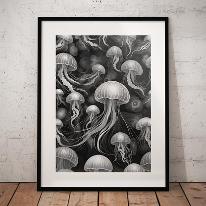 ABSTRACT JELLYFISH **UNFRAMED ART PRINT**