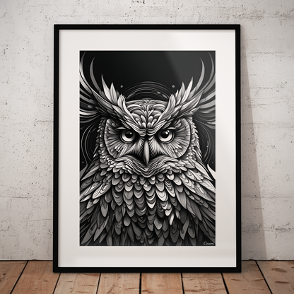 ABSTRACT OWL **UNFRAMED ART PRINT**