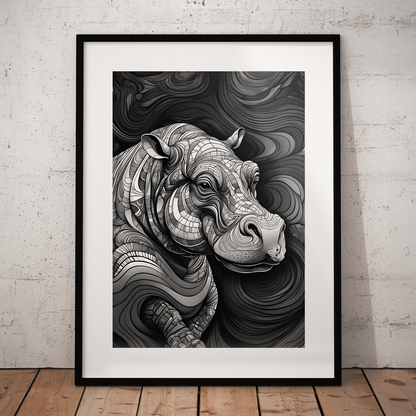 ABSTRACT HIPPO **UNFRAMED ART PRINT**