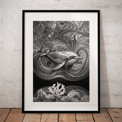 ABSTRACT DOLPHIN **UNFRAMED ART PRINT**