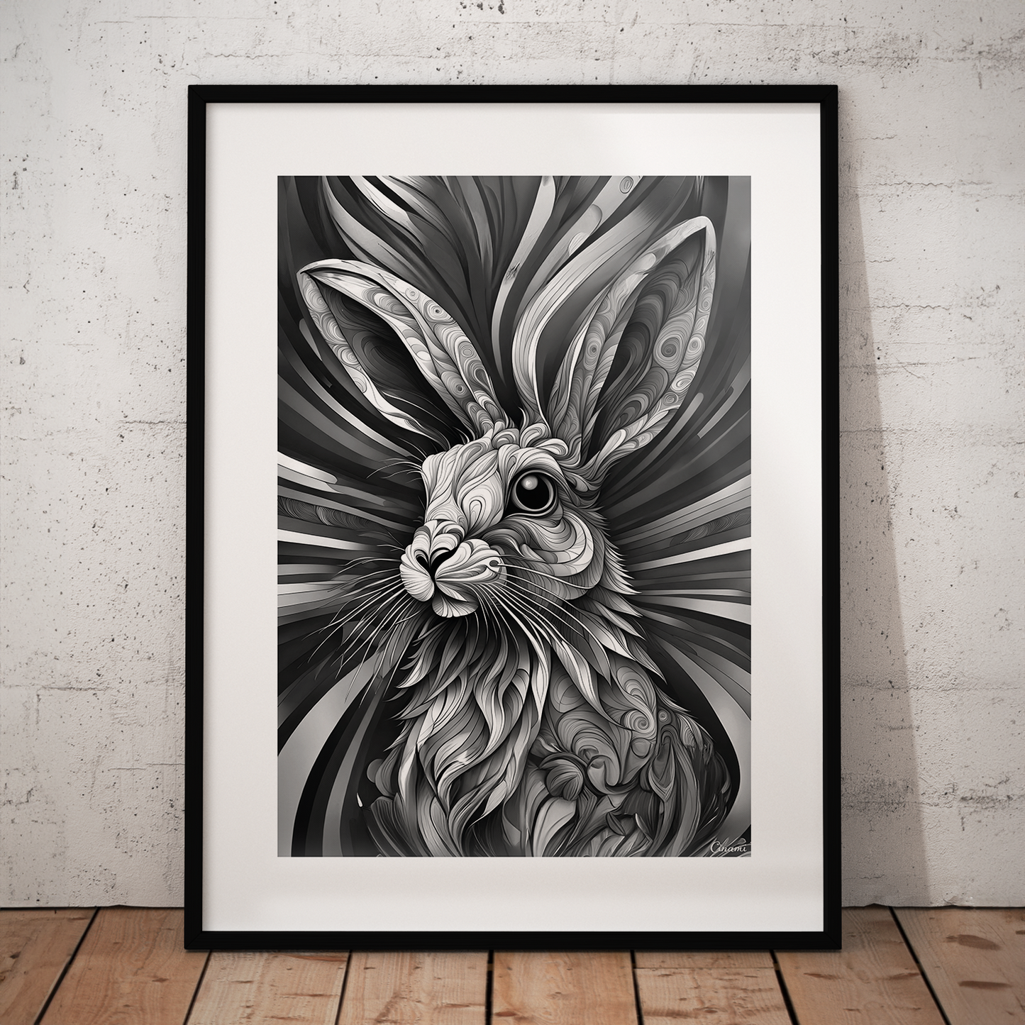 ABSTRACT RABBIT **UNFRAMED ART PRINT**