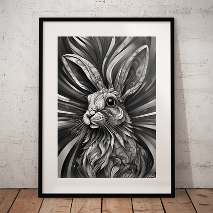 ABSTRACT RABBIT **UNFRAMED ART PRINT**
