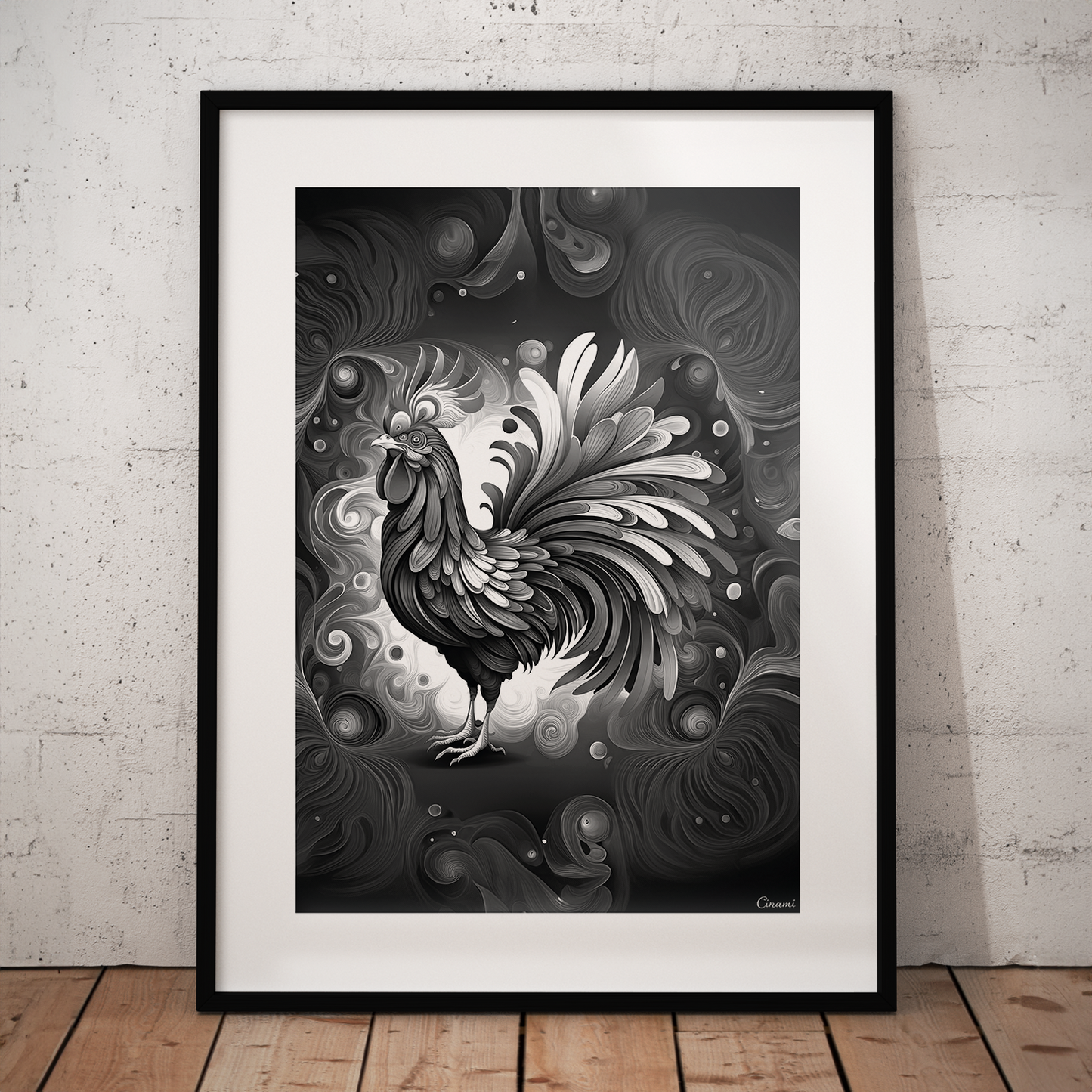 ABSTRACT COCKEREL **UNFRAMED ART PRINT**