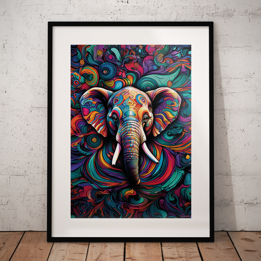 ABSTRACT ELEPHANT **UNFRAMED ART PRINT**