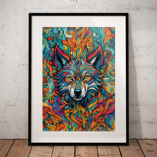 ABSTRACT WOLF **UNFRAMED ART PRINT**