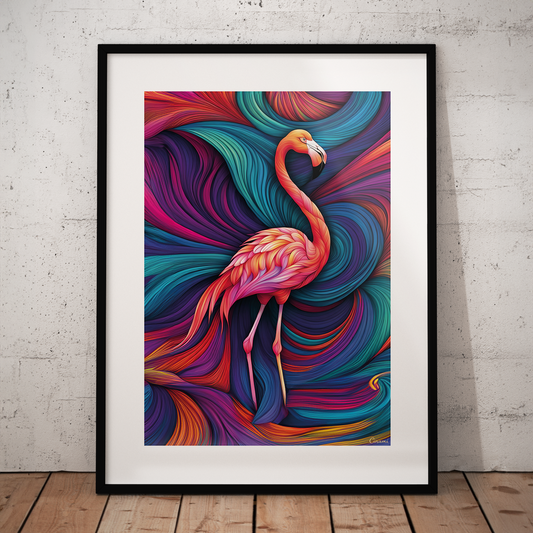 ABSTRACT FLAMINGO **UNFRAMED ART PRINT**