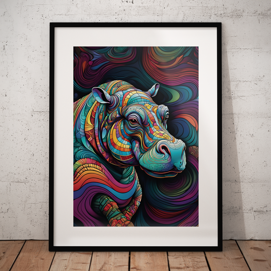 ABSTRACT HIPPO **UNFRAMED ART PRINT**
