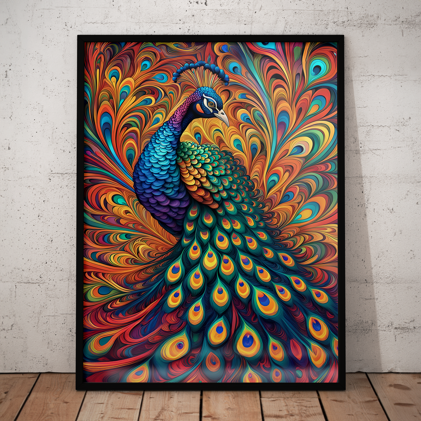 ABSTRACT PEACOCK **UNFRAMED ART PRINT**