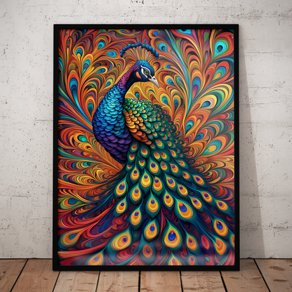 ABSTRACT PEACOCK **UNFRAMED ART PRINT**