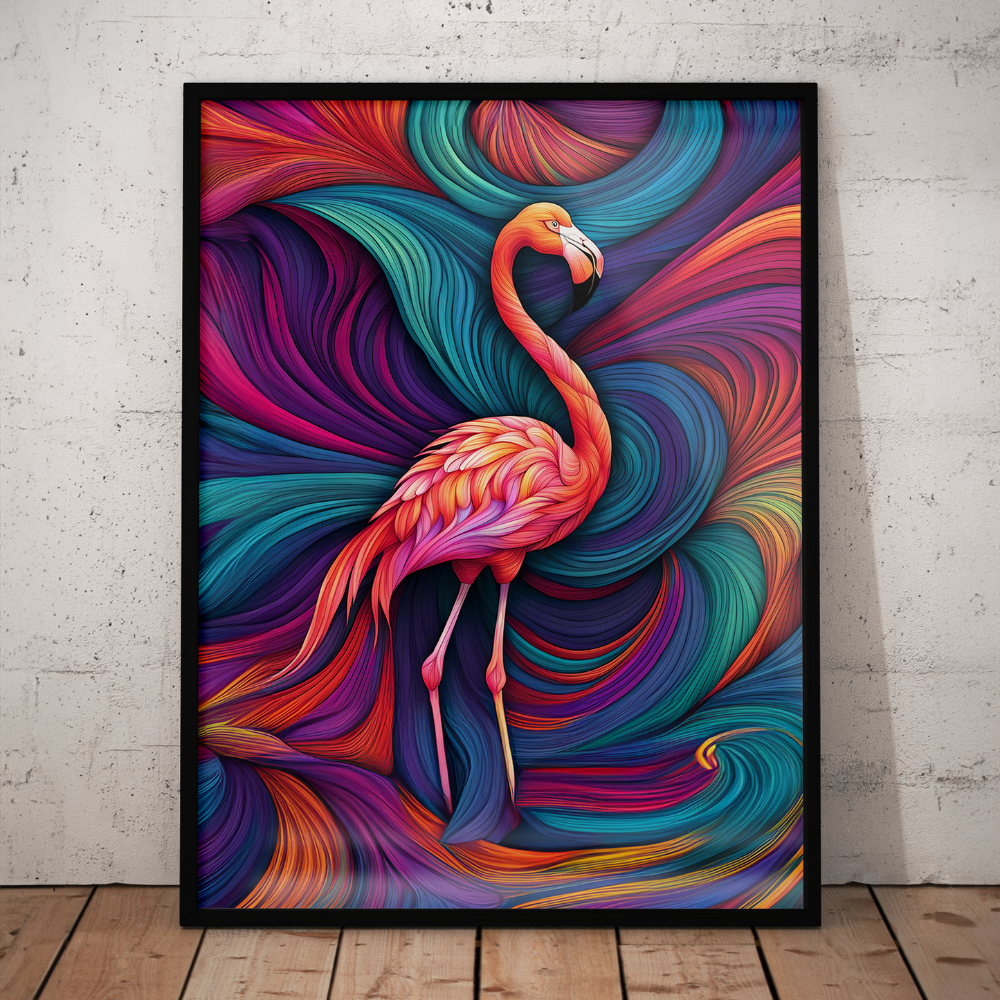 ABSTRACT FLAMINGO **UNFRAMED ART PRINT**