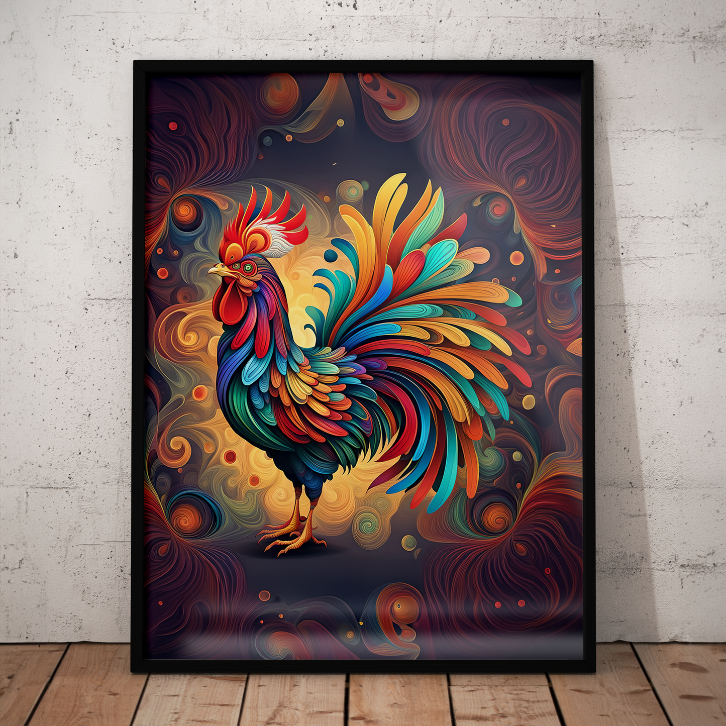 ABSTRACT COCKEREL **UNFRAMED ART PRINT**