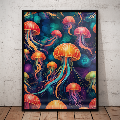 ABSTRACT JELLYFISH **UNFRAMED ART PRINT**