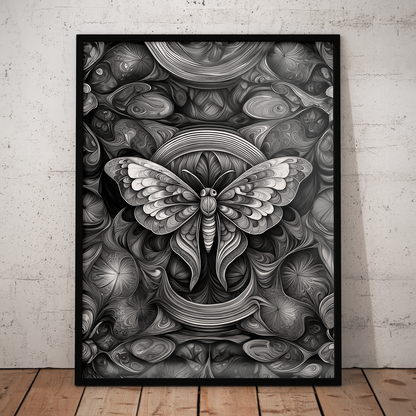 ABSTRACT MOTH **UNFRAMED ART PRINT**