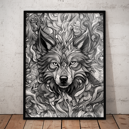 ABSTRACT WOLF **UNFRAMED ART PRINT**