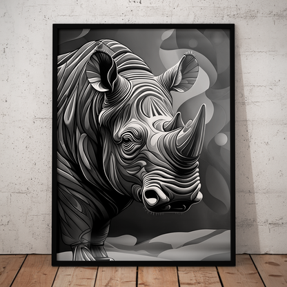 ABSTRACT RHINO **UNFRAMED ART PRINT**