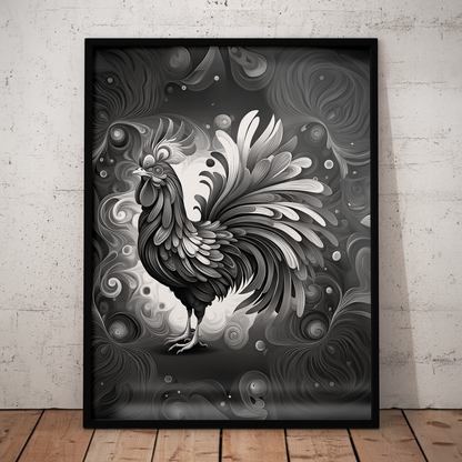 ABSTRACT COCKEREL **UNFRAMED ART PRINT**
