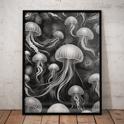 ABSTRACT JELLYFISH **UNFRAMED ART PRINT**