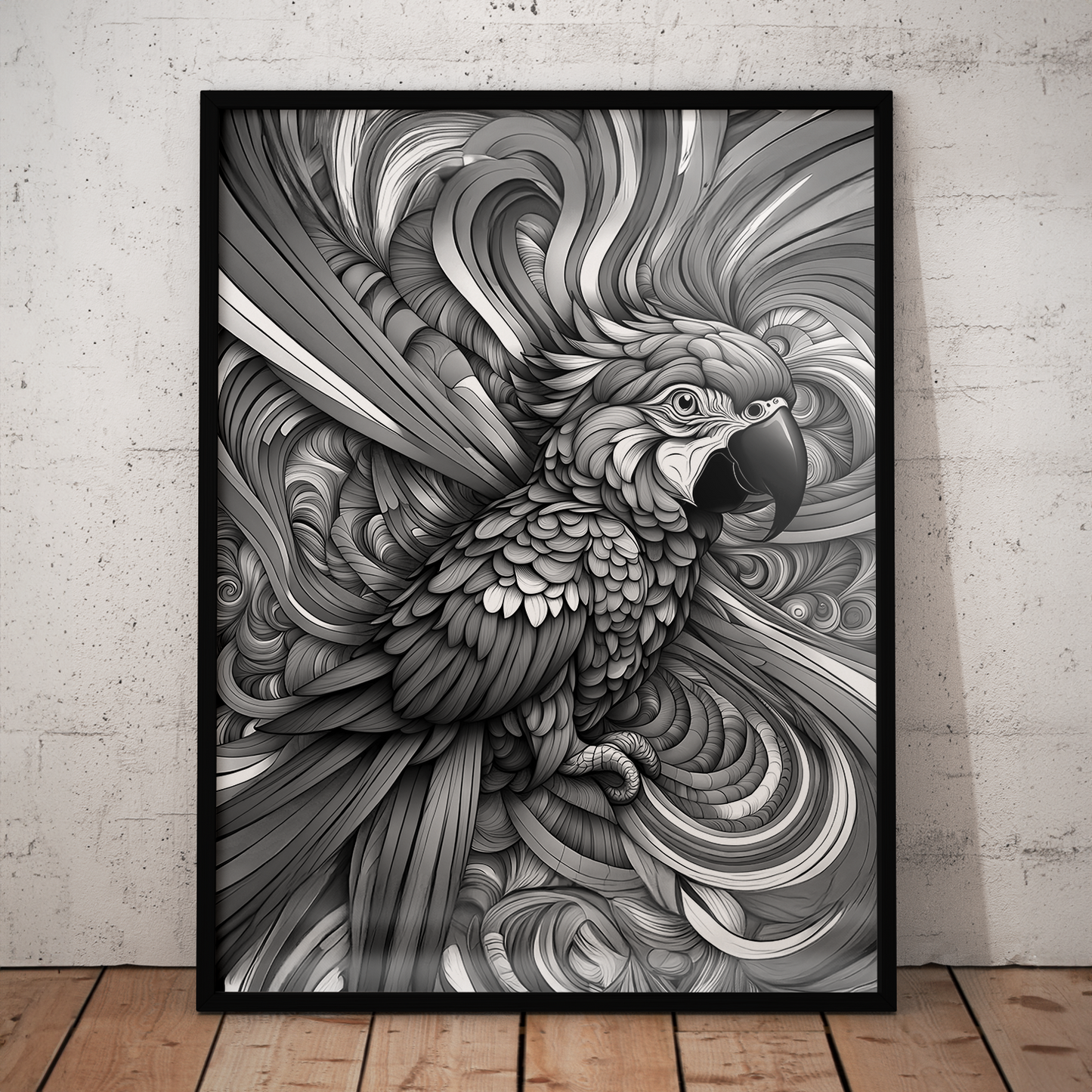 ABSTRACT PARROT **UNFRAMED ART PRINT**