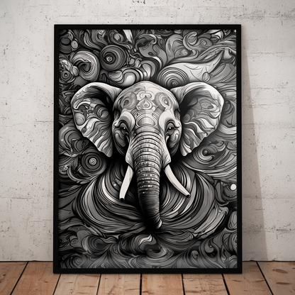 ABSTRACT ELEPHANT **UNFRAMED ART PRINT**