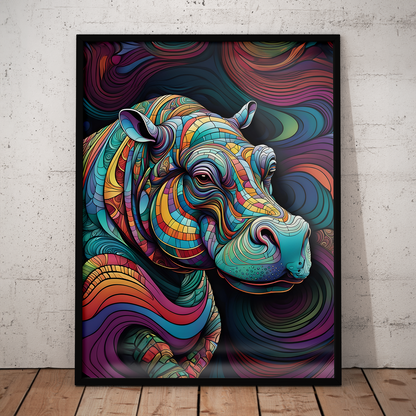 ABSTRACT HIPPO **UNFRAMED ART PRINT**