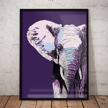 ELEPHANT SKETCH **UNFRAMED ART PRINT