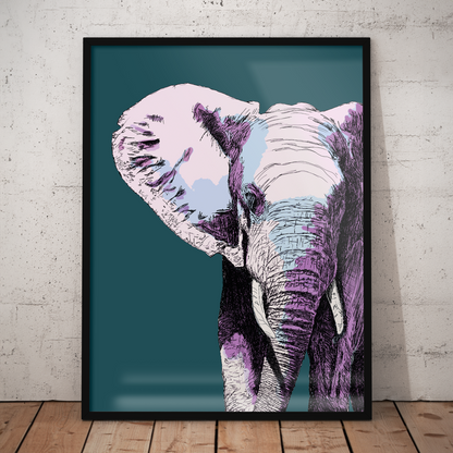 ELEPHANT SKETCH **UNFRAMED ART PRINT